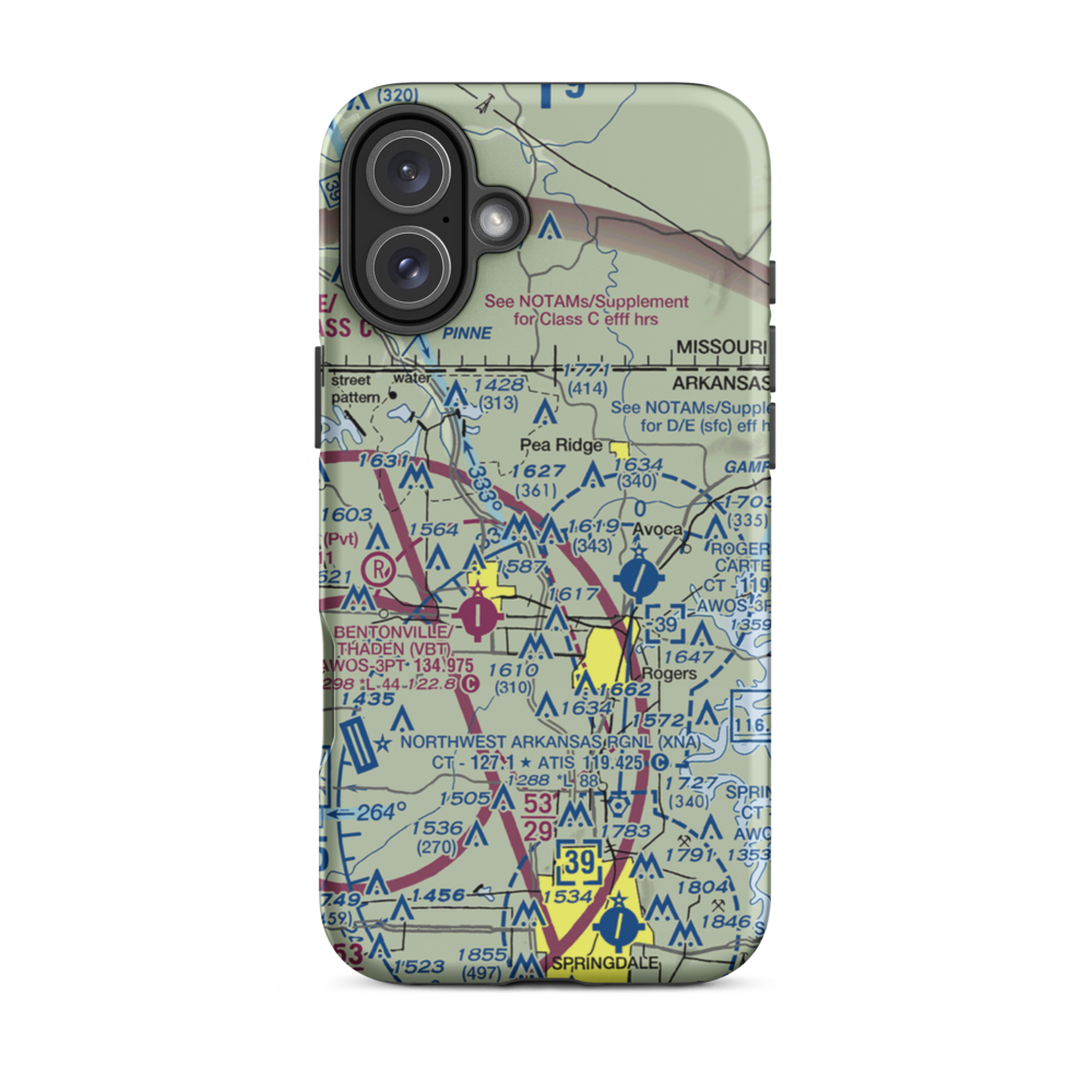 Price Coffee Airfield (58AR) VFR Sectional  Tough iPhone Case iPhone 16 Plus model shown