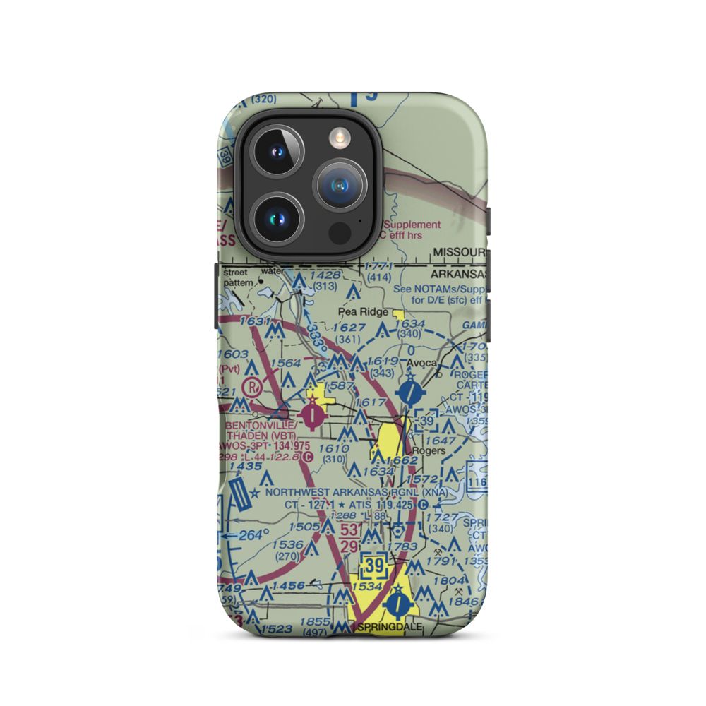 Price Coffee Airfield (58AR) VFR Sectional  Tough iPhone Case iPhone 16 Pro model shown