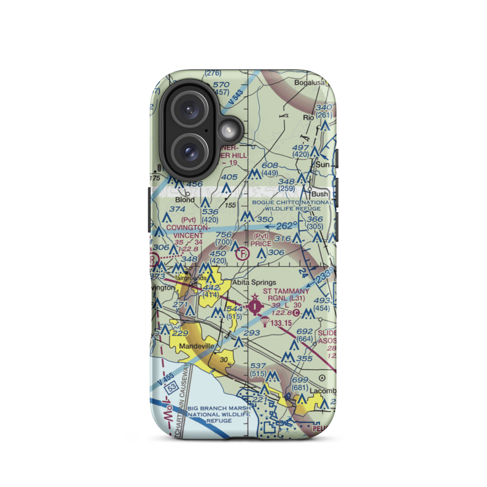Price Ultralightport (LA07) VFR Sectional  Tough iPhone Case iPhone 16 model shown