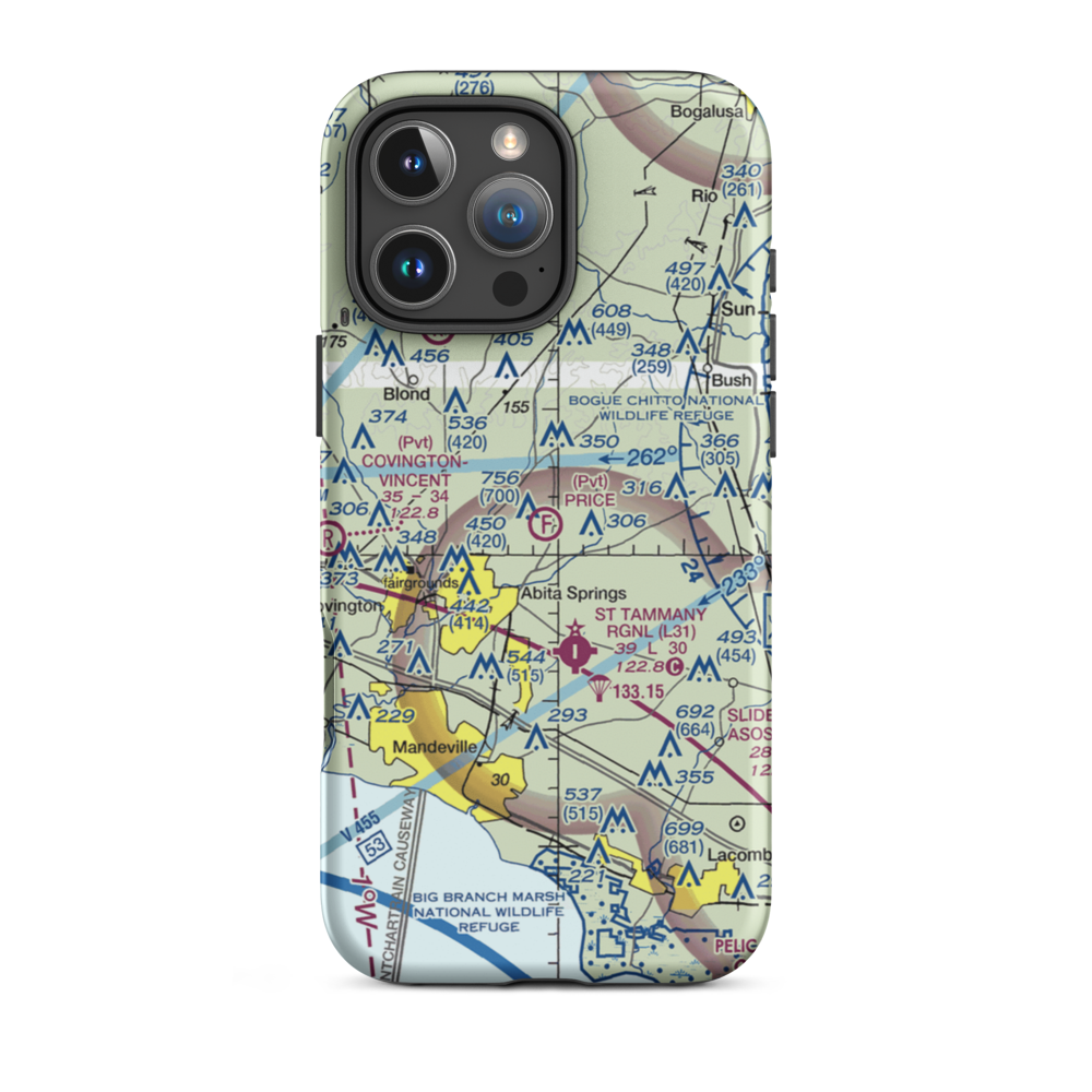 Price Ultralightport (LA07) VFR Sectional  Tough iPhone Case iPhone 16 Pro Max model shown