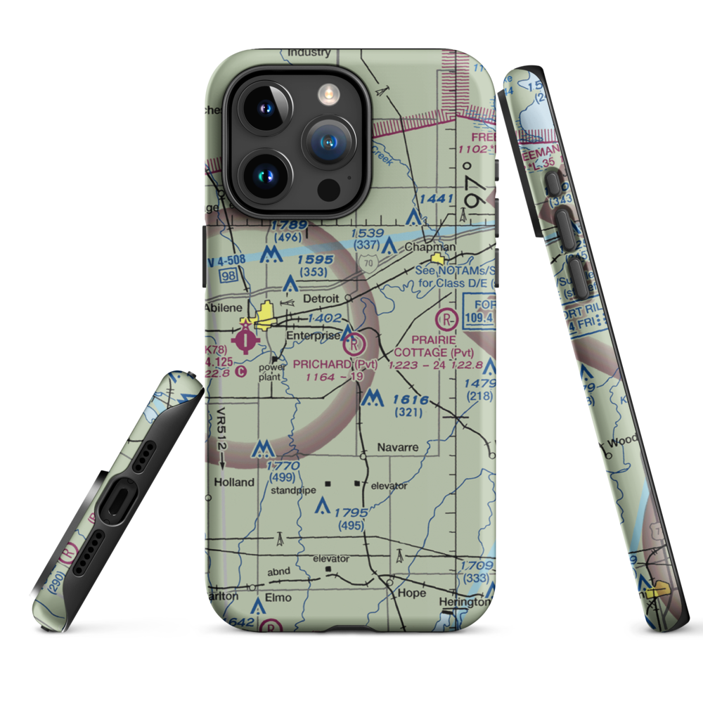 Prichard Airstrip (1KS4) VFR Sectional  Tough iPhone Case iPhone 15 Pro Max model shown