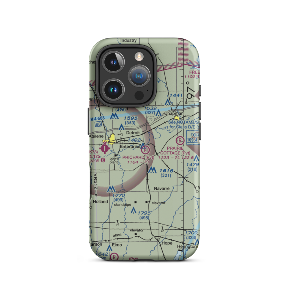 Prichard Airstrip (1KS4) VFR Sectional  Tough iPhone Case iPhone 16 Pro model shown