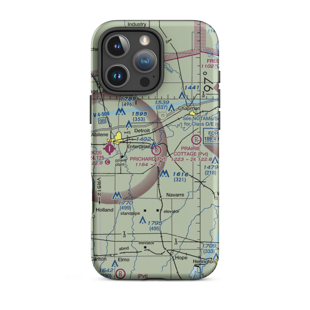 Prichard Airstrip (1KS4) VFR Sectional  Tough iPhone Case iPhone 16 Pro Max model shown