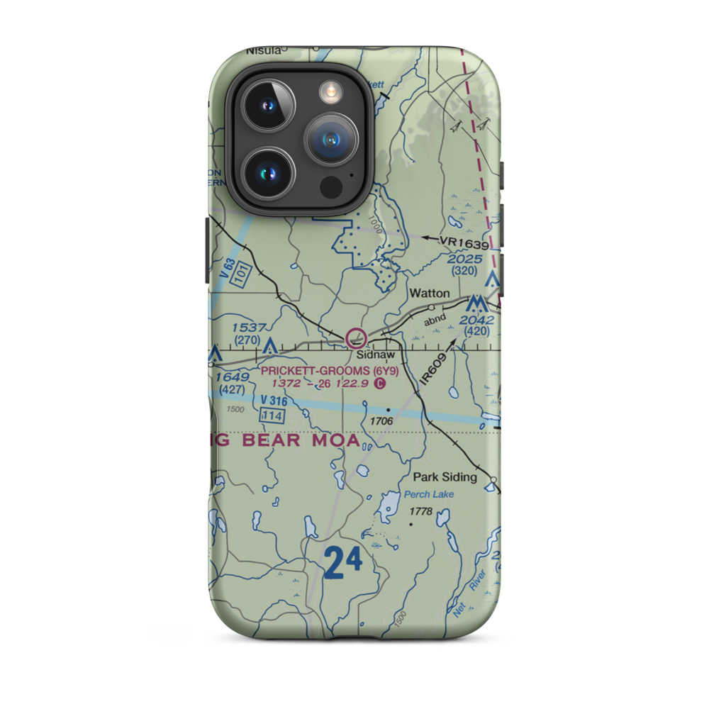 Prickett-Grooms Field (6Y9) VFR Sectional  Tough iPhone Case iPhone 16 Pro Max model shown