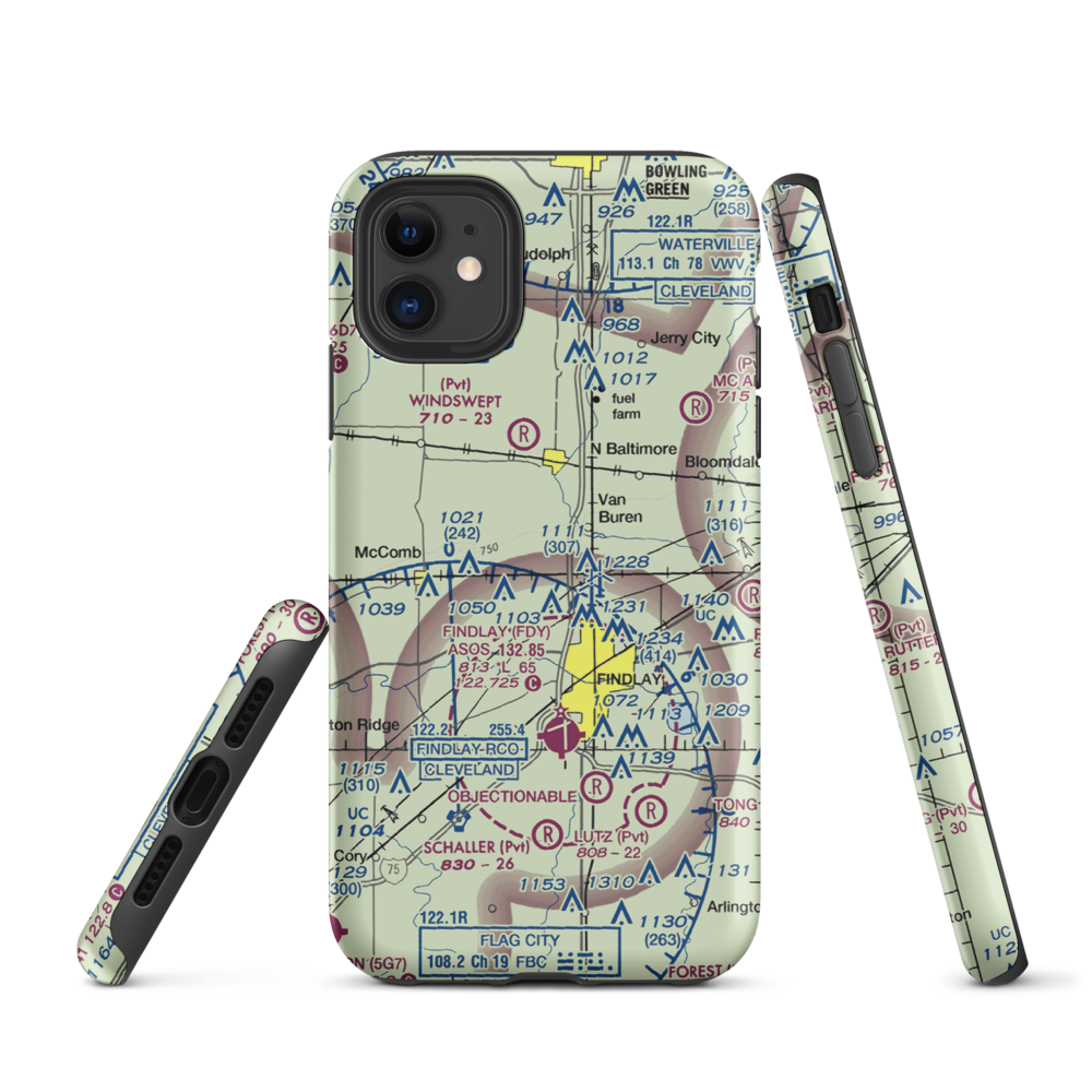 Priebe Airport (7D5) VFR Sectional  Tough iPhone Case iPhone 11 model shown