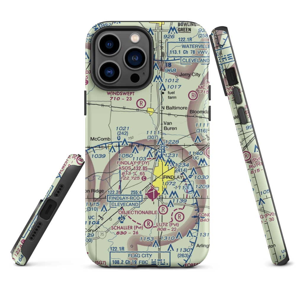 Priebe Airport (7D5) VFR Sectional  Tough iPhone Case iPhone 13 Pro Max model shown