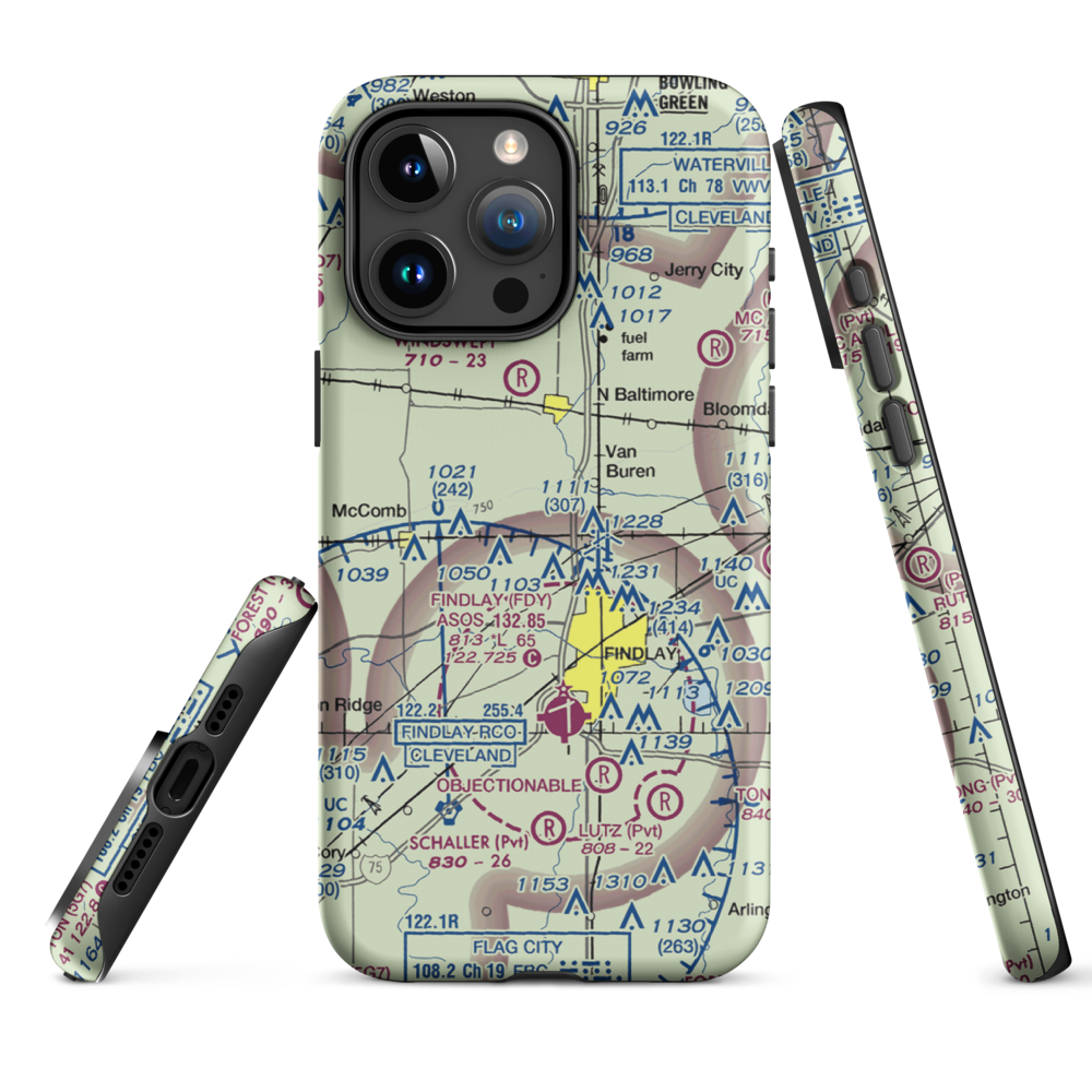 Priebe Airport (7D5) VFR Sectional  Tough iPhone Case iPhone 15 Pro Max model shown