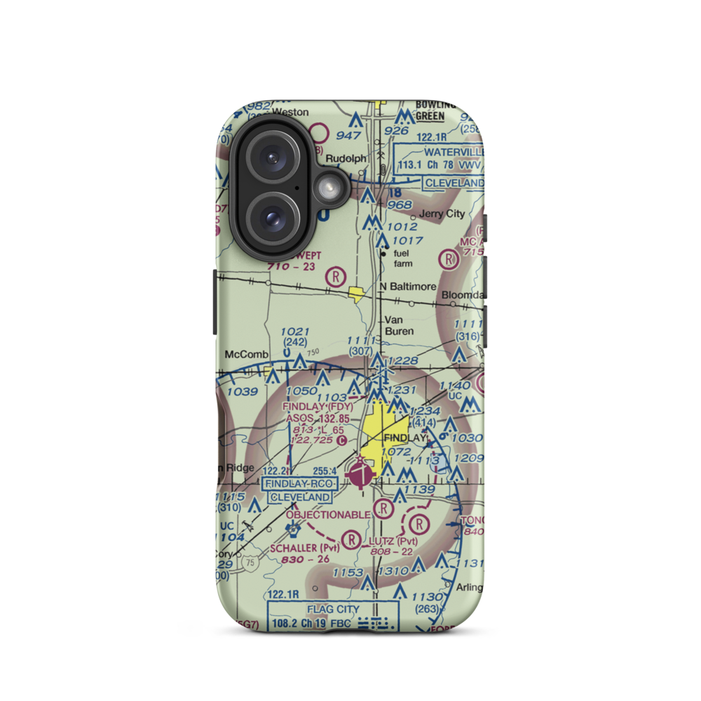Priebe Airport (7D5) VFR Sectional  Tough iPhone Case iPhone 16 model shown