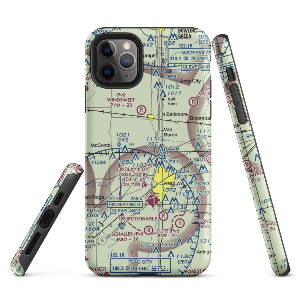 Priebe Airport (7D5) VFR Sectional  Tough iPhone Case iPhone 11 Pro Max model shown