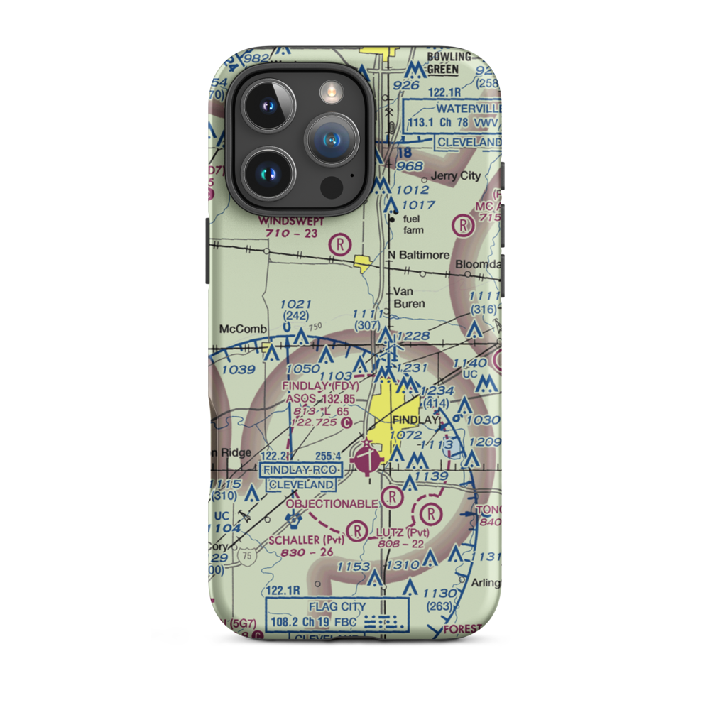 Priebe Airport (7D5) VFR Sectional  Tough iPhone Case iPhone 16 Pro Max model shown