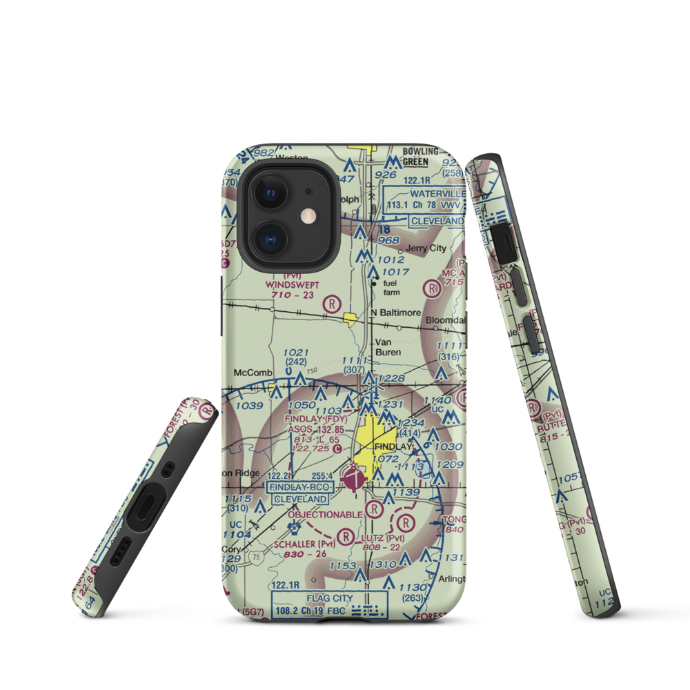 Priebe Airport (7D5) VFR Sectional  Tough iPhone Case iPhone 12 mini model shown