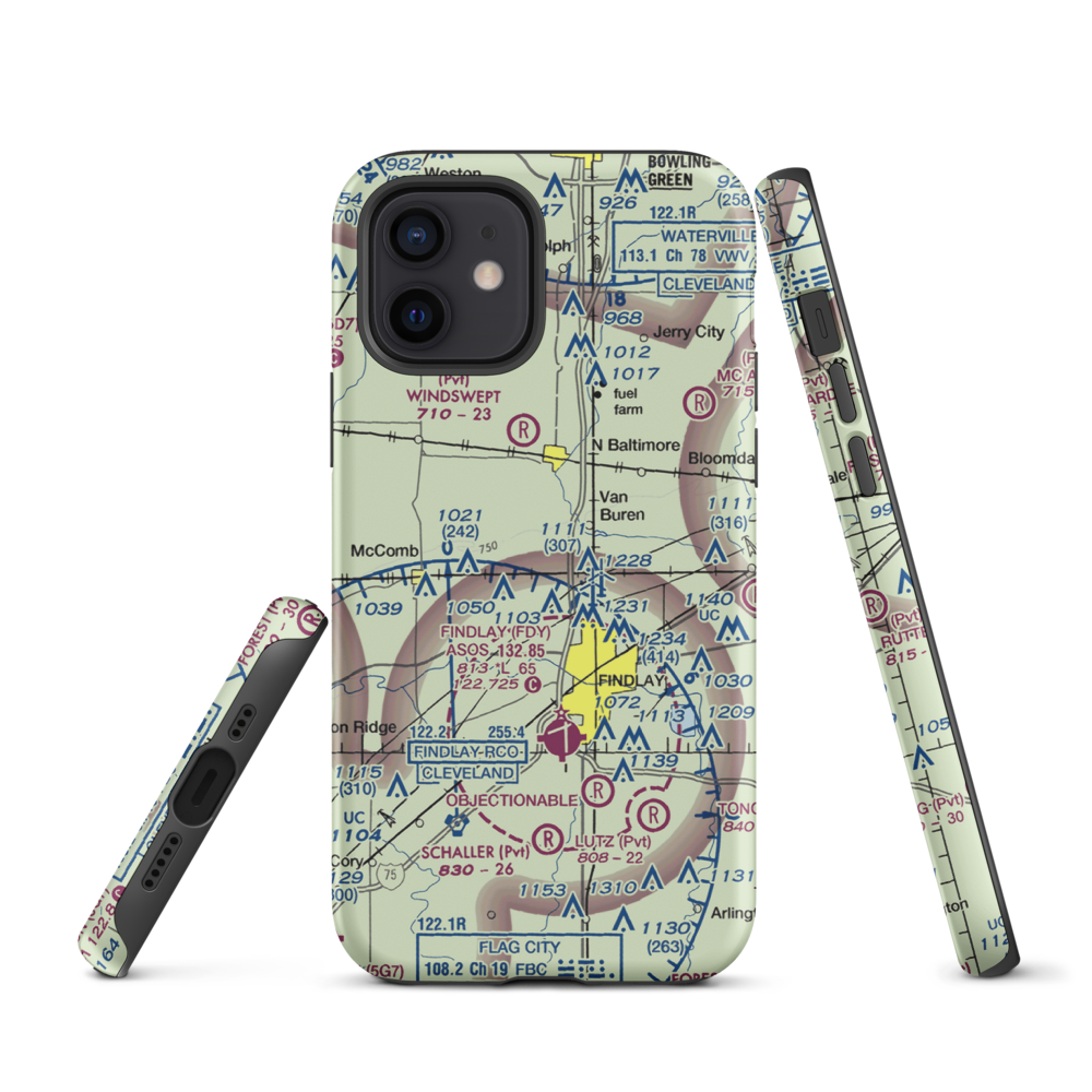 Priebe Airport (7D5) VFR Sectional  Tough iPhone Case iPhone 12 model shown