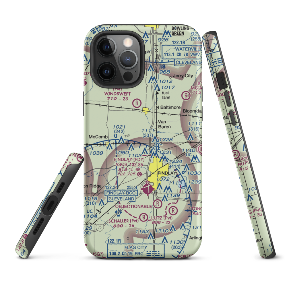 Priebe Airport (7D5) VFR Sectional  Tough iPhone Case iPhone 12 Pro Max model shown