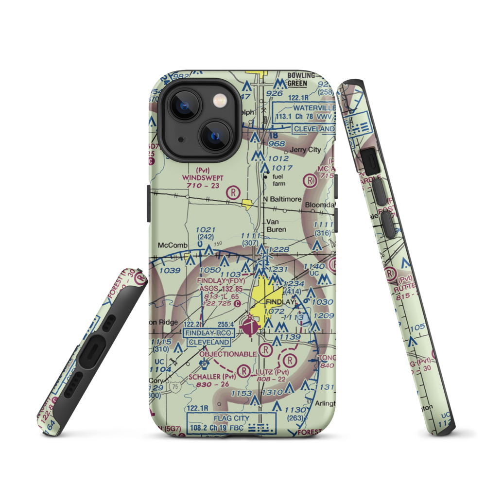 Priebe Airport (7D5) VFR Sectional  Tough iPhone Case iPhone 13 model shown