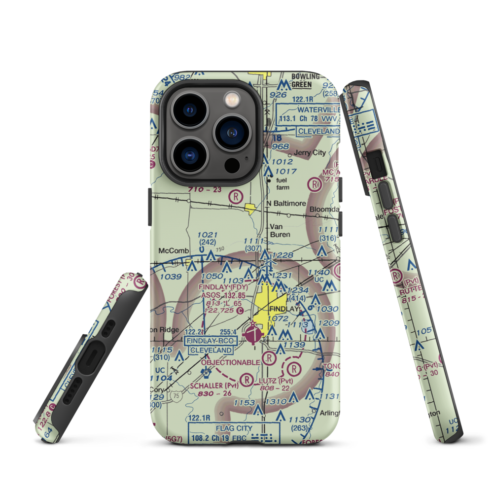 Priebe Airport (7D5) VFR Sectional  Tough iPhone Case iPhone 13 Pro model shown