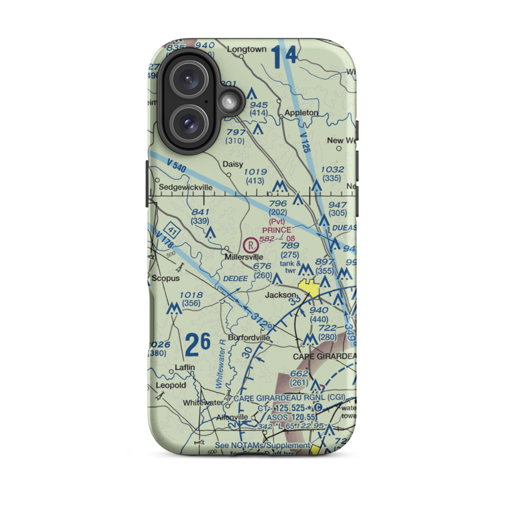 Prince STOLport (0MU8) VFR Sectional  Tough iPhone Case iPhone 16 Plus model shown