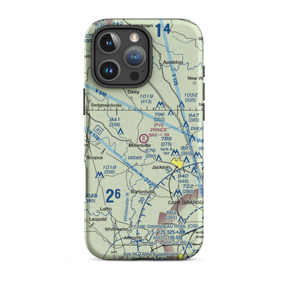 Prince STOLport (0MU8) VFR Sectional  Tough iPhone Case iPhone 16 Pro Max model shown