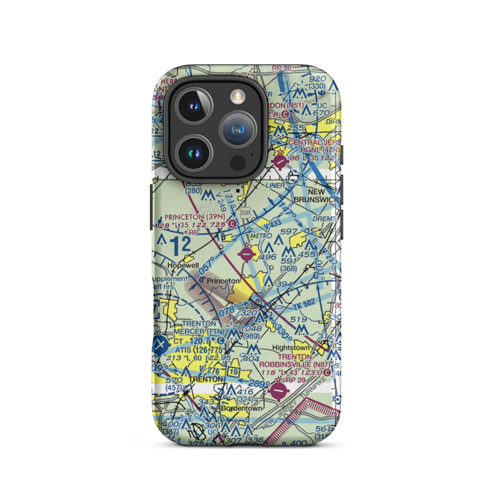 Princeton Airport (39N) VFR Sectional  Tough iPhone Case iPhone 16 Pro model shown