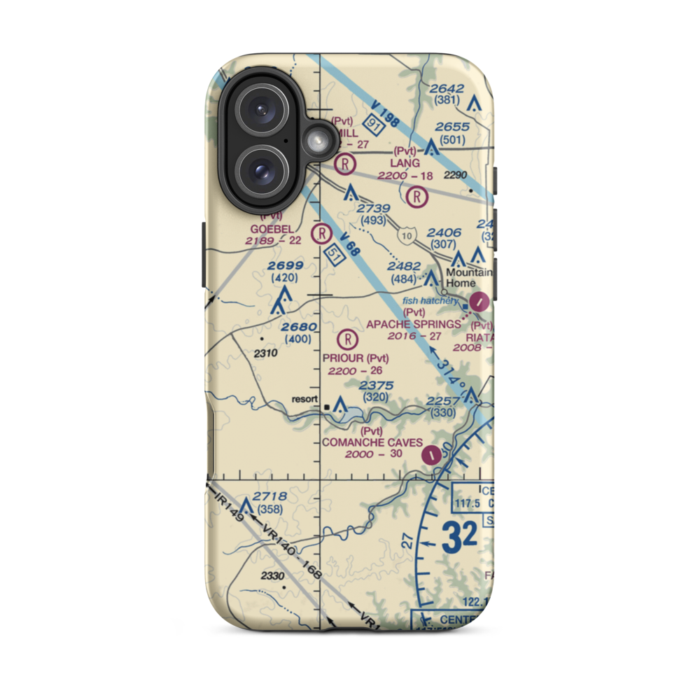 Priour Ranch Airport (XS23) VFR Sectional  Tough iPhone Case iPhone 16 Plus model shown