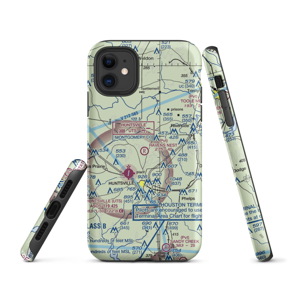 Private strip nr Huntsville (US-0285) VFR Sectional  Tough iPhone Case iPhone 11 model shown