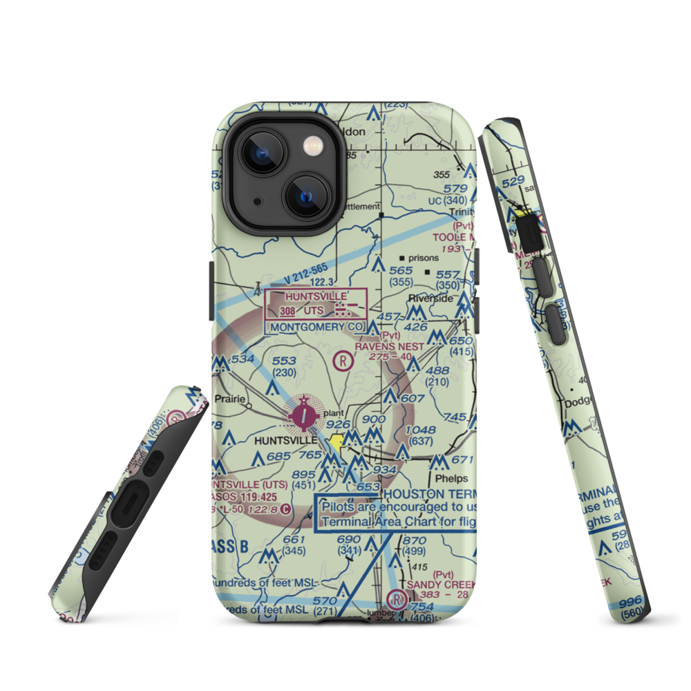 Private strip nr Huntsville (US-0285) VFR Sectional  Tough iPhone Case iPhone 14 model shown