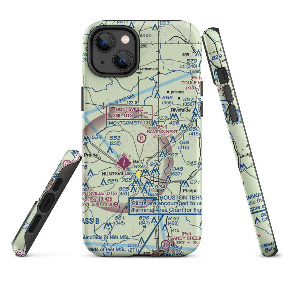 Private strip nr Huntsville (US-0285) VFR Sectional  Tough iPhone Case iPhone 14 Plus model shown