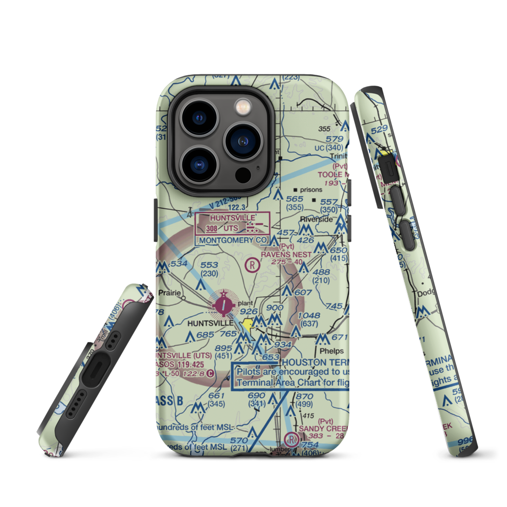 Private strip nr Huntsville (US-0285) VFR Sectional  Tough iPhone Case iPhone 14 Pro model shown