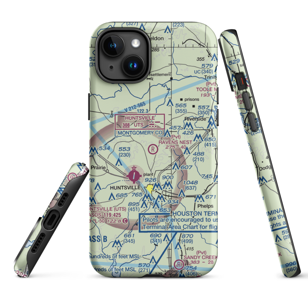 Private strip nr Huntsville (US-0285) VFR Sectional  Tough iPhone Case iPhone 15 Plus model shown