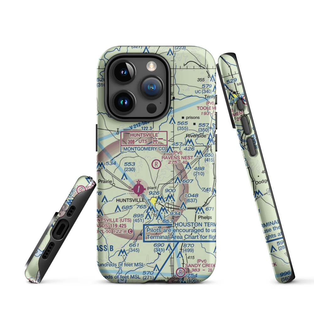 Private strip nr Huntsville (US-0285) VFR Sectional  Tough iPhone Case iPhone 15 Pro model shown
