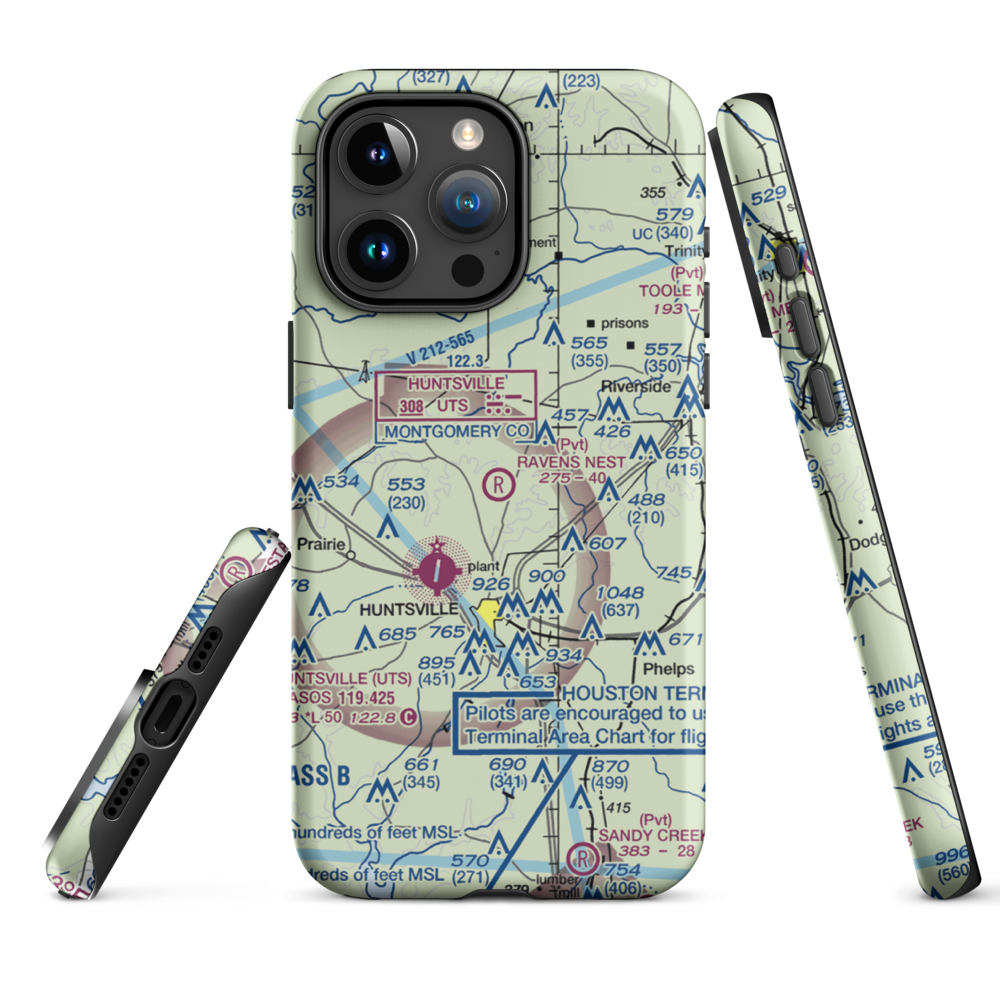 Private strip nr Huntsville (US-0285) VFR Sectional  Tough iPhone Case iPhone 15 Pro Max model shown