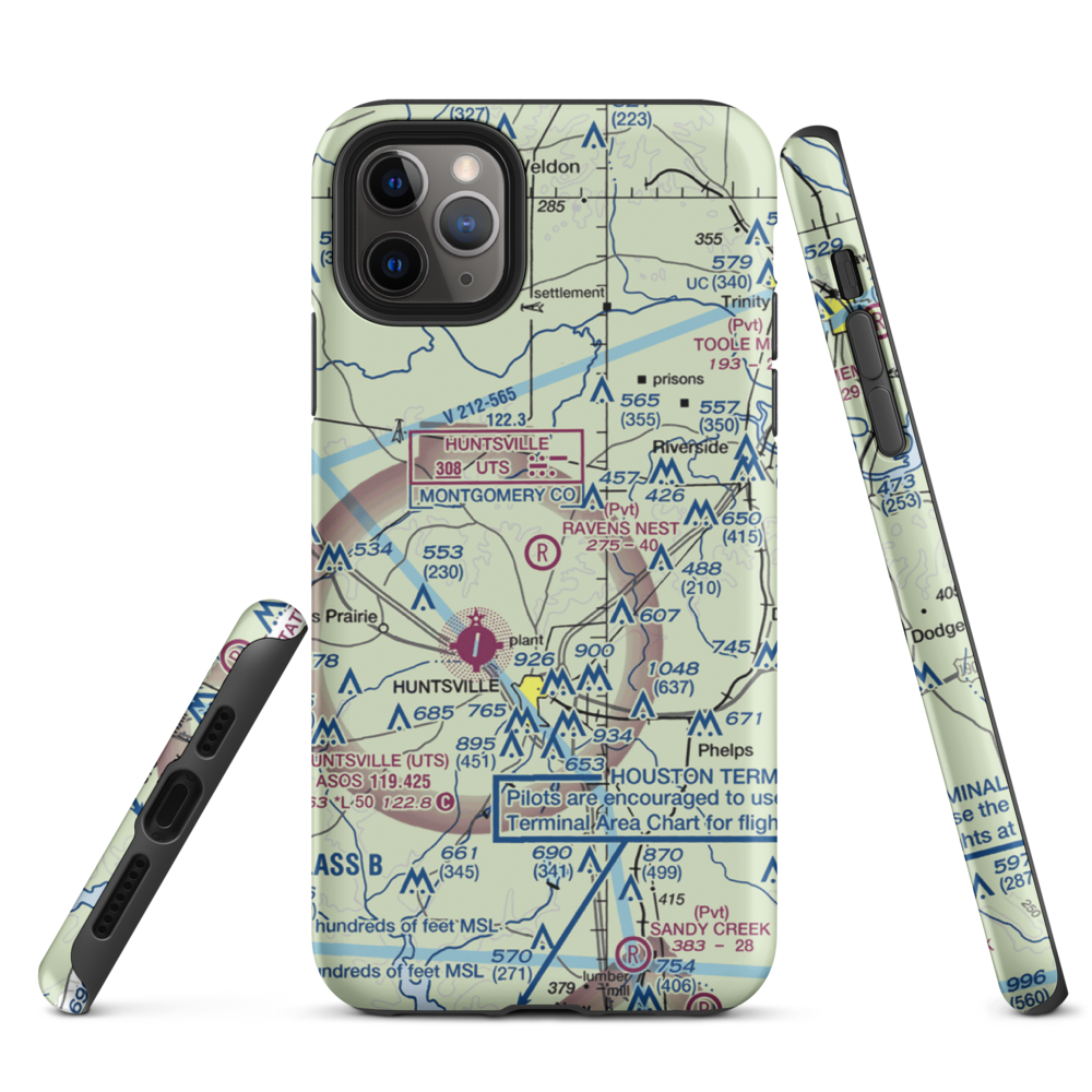 Private strip nr Huntsville (US-0285) VFR Sectional  Tough iPhone Case iPhone 11 Pro Max model shown