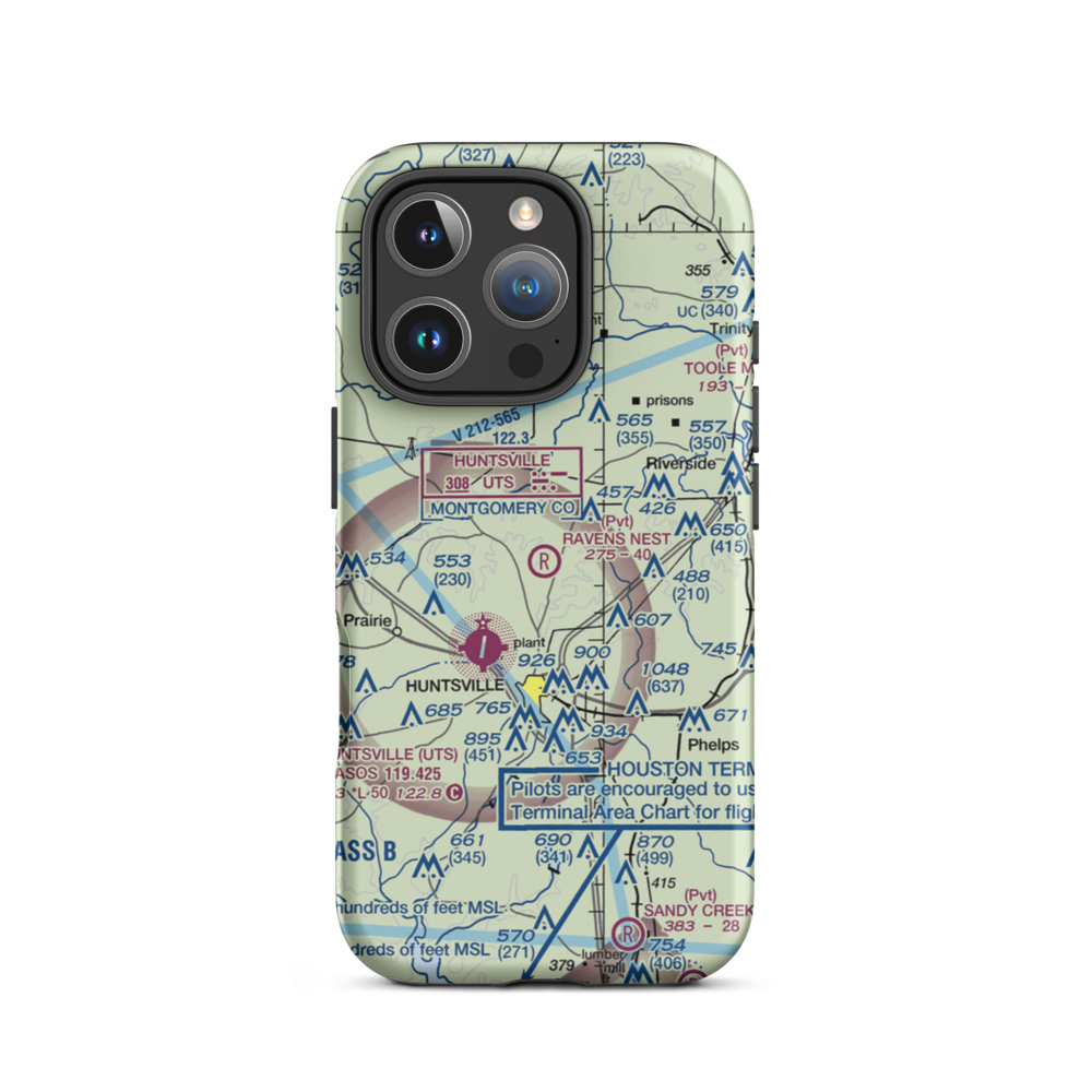 Private strip nr Huntsville (US-0285) VFR Sectional  Tough iPhone Case iPhone 16 Pro model shown