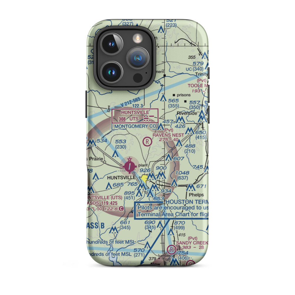 Private strip nr Huntsville (US-0285) VFR Sectional  Tough iPhone Case iPhone 16 Pro Max model shown