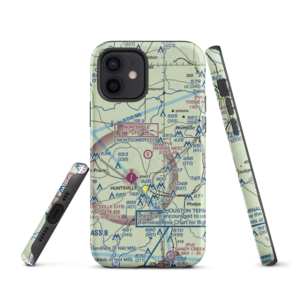 Private strip nr Huntsville (US-0285) VFR Sectional  Tough iPhone Case iPhone 12 model shown