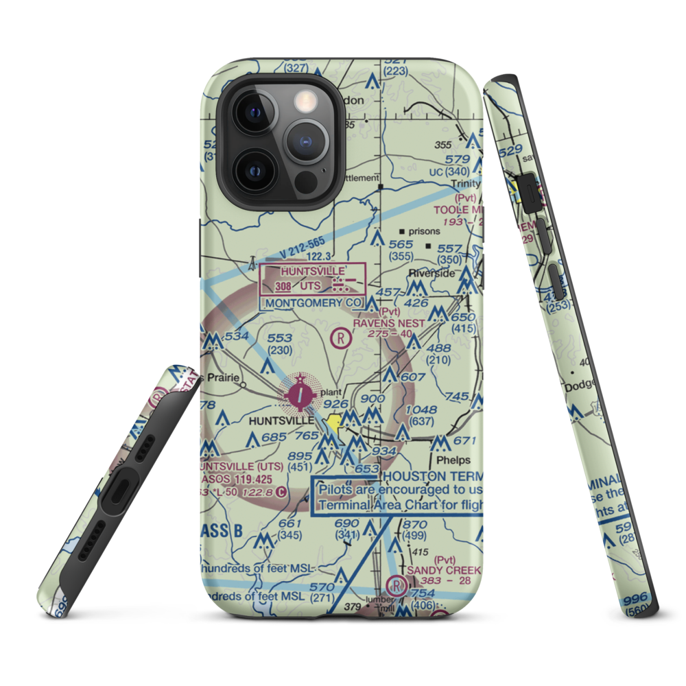 Private strip nr Huntsville (US-0285) VFR Sectional  Tough iPhone Case iPhone 12 Pro Max model shown