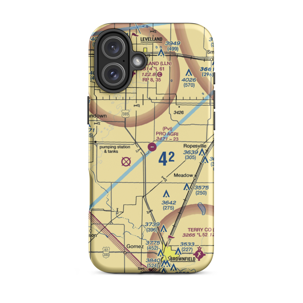 Pro Agri Airport (TS84) VFR Sectional  Tough iPhone Case iPhone 16 Plus model shown