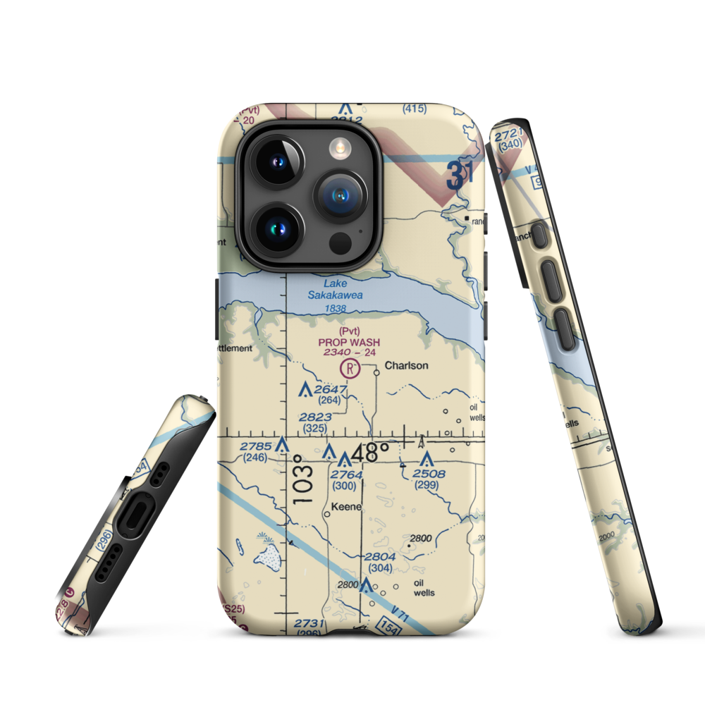 Prop Wash Field (ND25) VFR Sectional  Tough iPhone Case iPhone 15 Pro model shown
