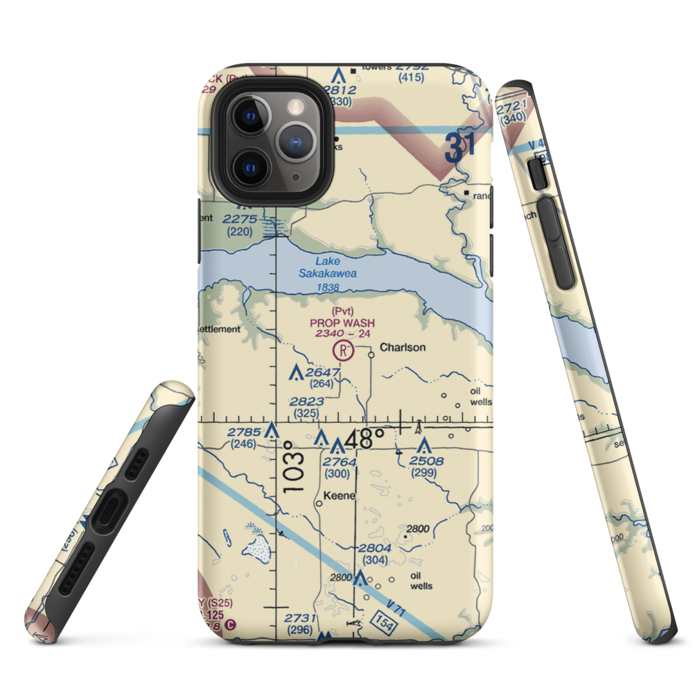 Prop Wash Field (ND25) VFR Sectional  Tough iPhone Case iPhone 11 Pro Max model shown