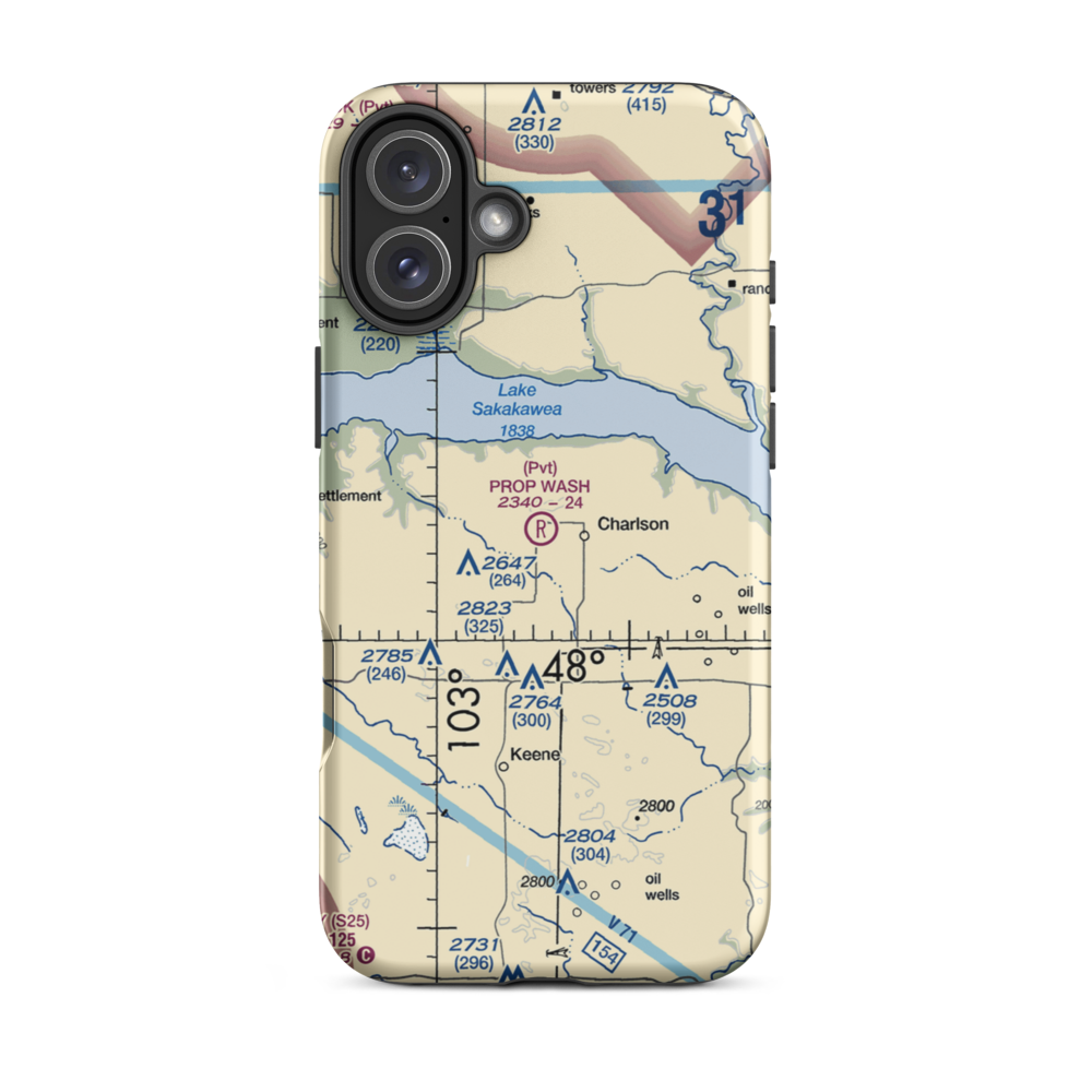 Prop Wash Field (ND25) VFR Sectional  Tough iPhone Case iPhone 16 Plus model shown