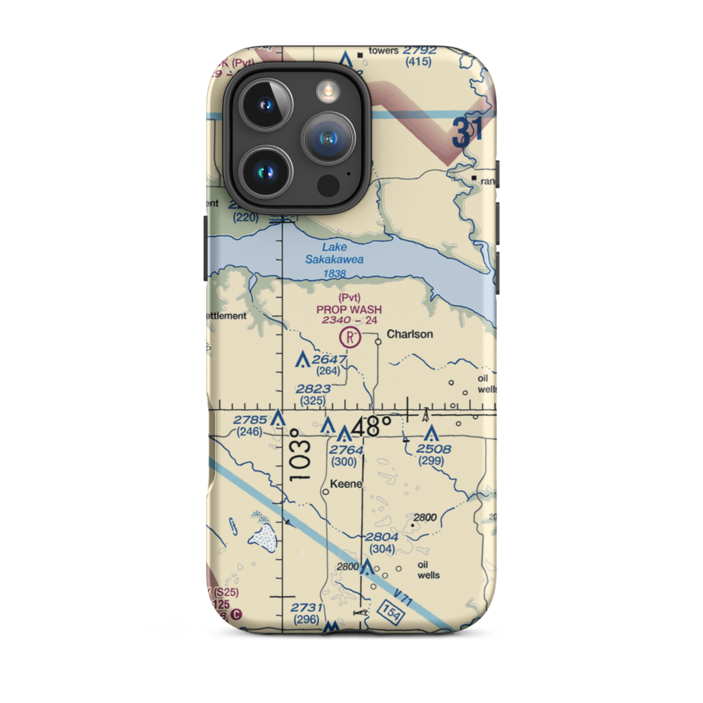 Prop Wash Field (ND25) VFR Sectional  Tough iPhone Case iPhone 16 Pro Max model shown