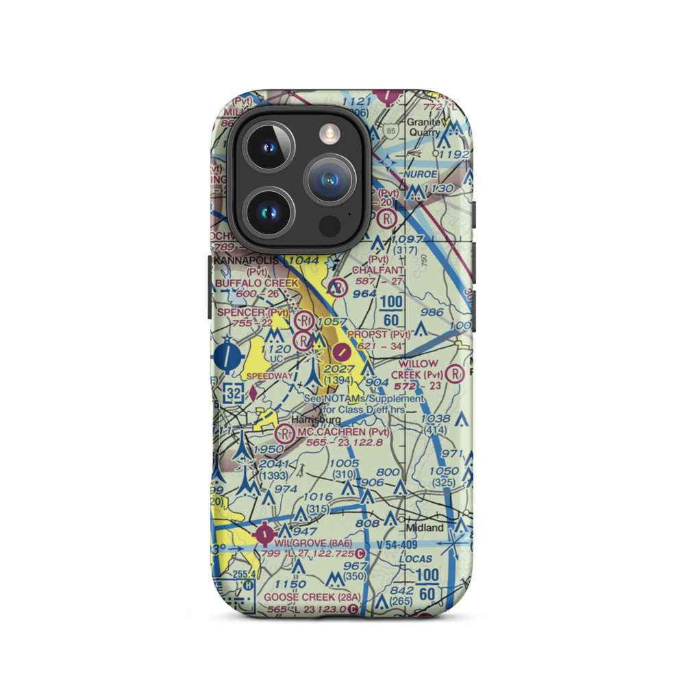 Propst Airport (NC19) VFR Sectional  Tough iPhone Case iPhone 16 Pro model shown