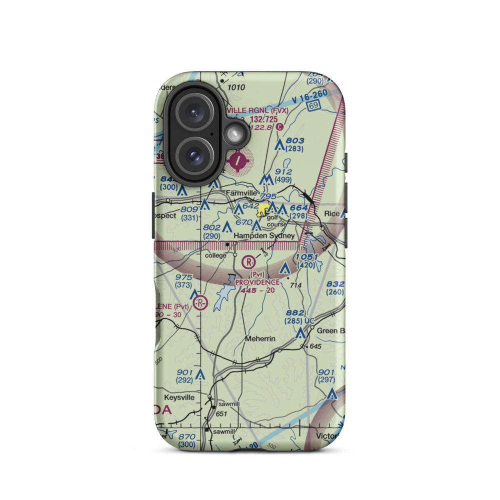 Providence Airport (05VA) VFR Sectional  Tough iPhone Case iPhone 16 model shown