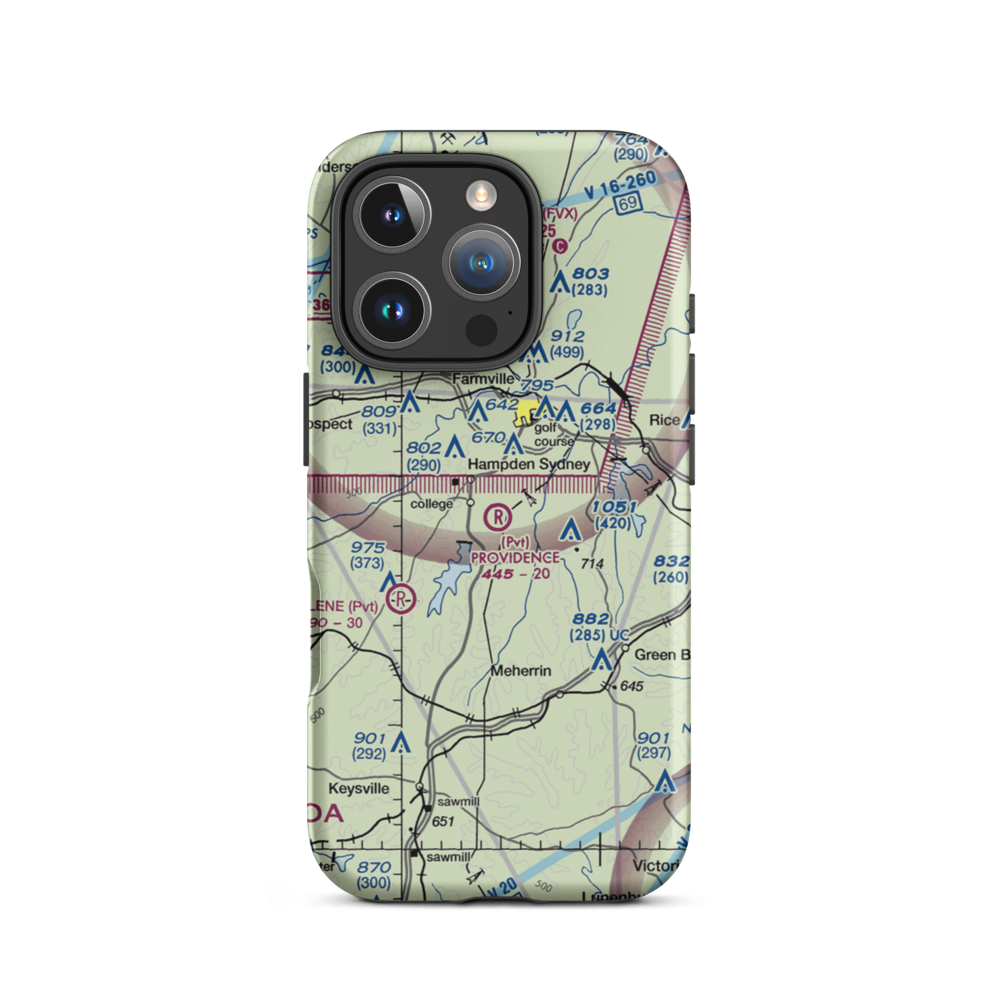 Providence Airport (05VA) VFR Sectional  Tough iPhone Case iPhone 16 Pro model shown