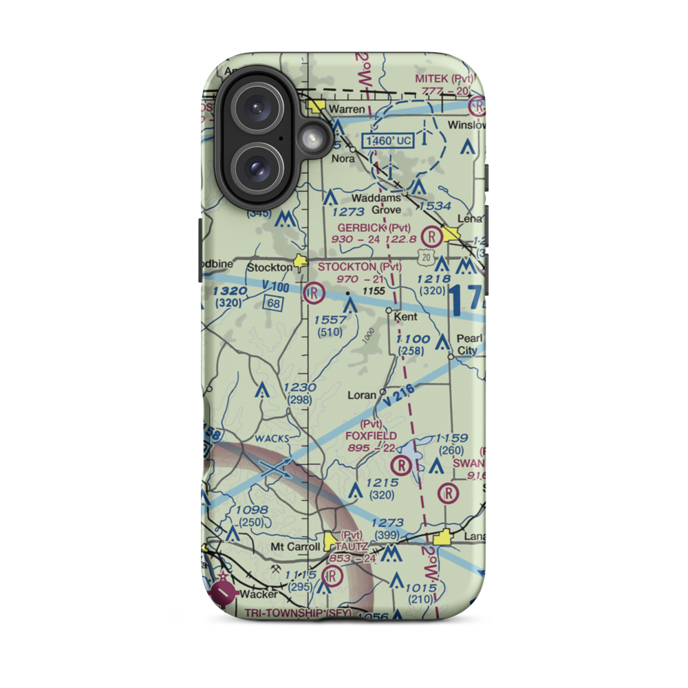 Providence Place Field (99IL) VFR Sectional  Tough iPhone Case iPhone 16 Plus model shown
