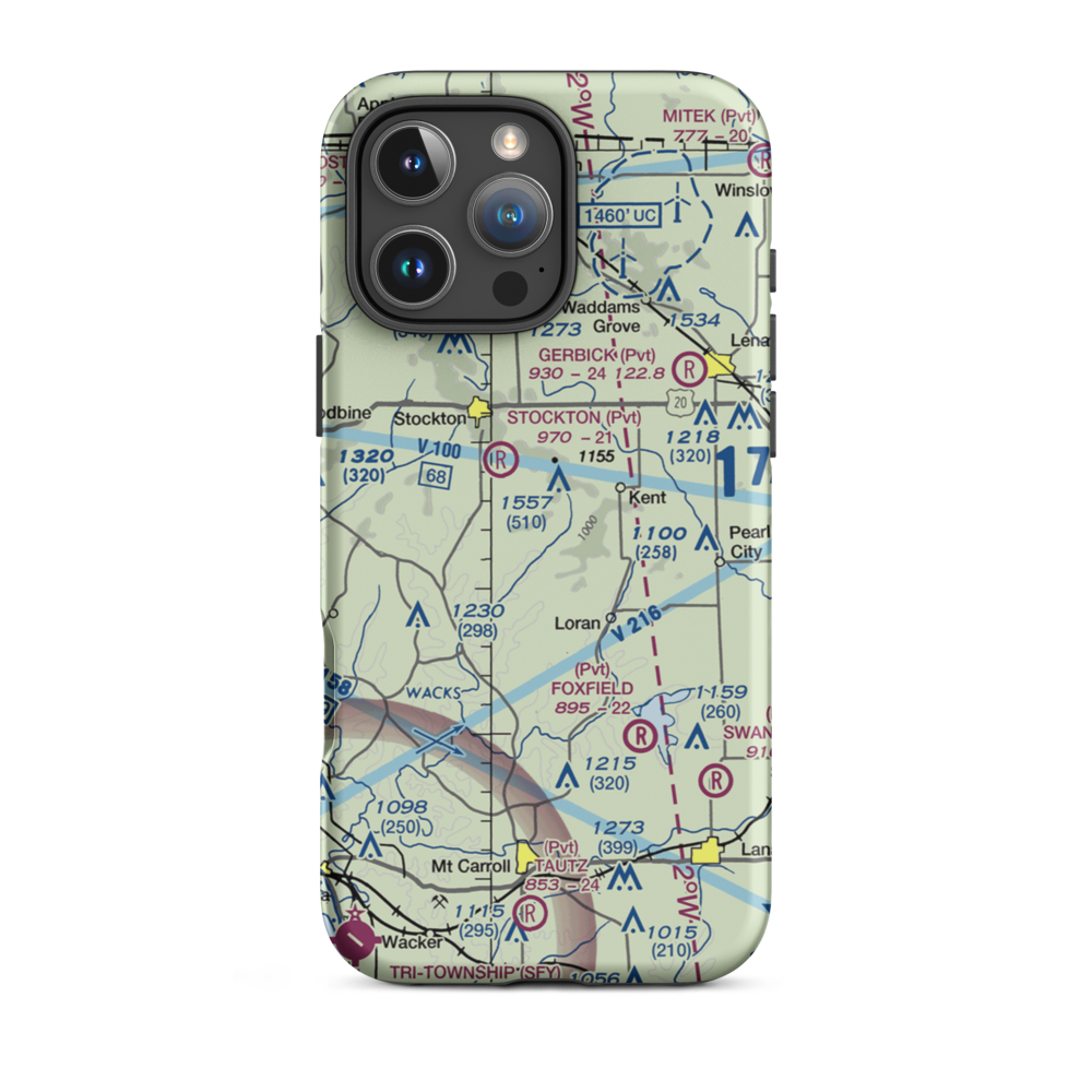 Providence Place Field (99IL) VFR Sectional  Tough iPhone Case iPhone 16 Pro Max model shown