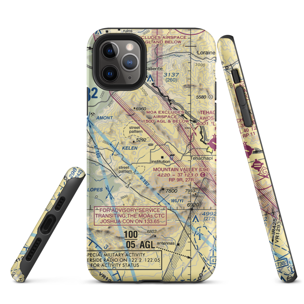 Psk Ranch Airport (9CA0) VFR Sectional  Tough iPhone Case iPhone 11 Pro Max model shown