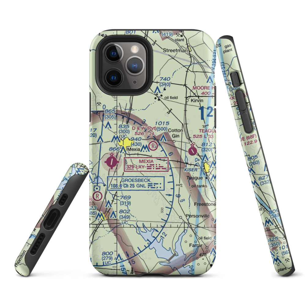 Pt Enterprise D&W Ranch Airport (11TS) VFR Sectional  Tough iPhone Case iPhone 11 Pro model shown