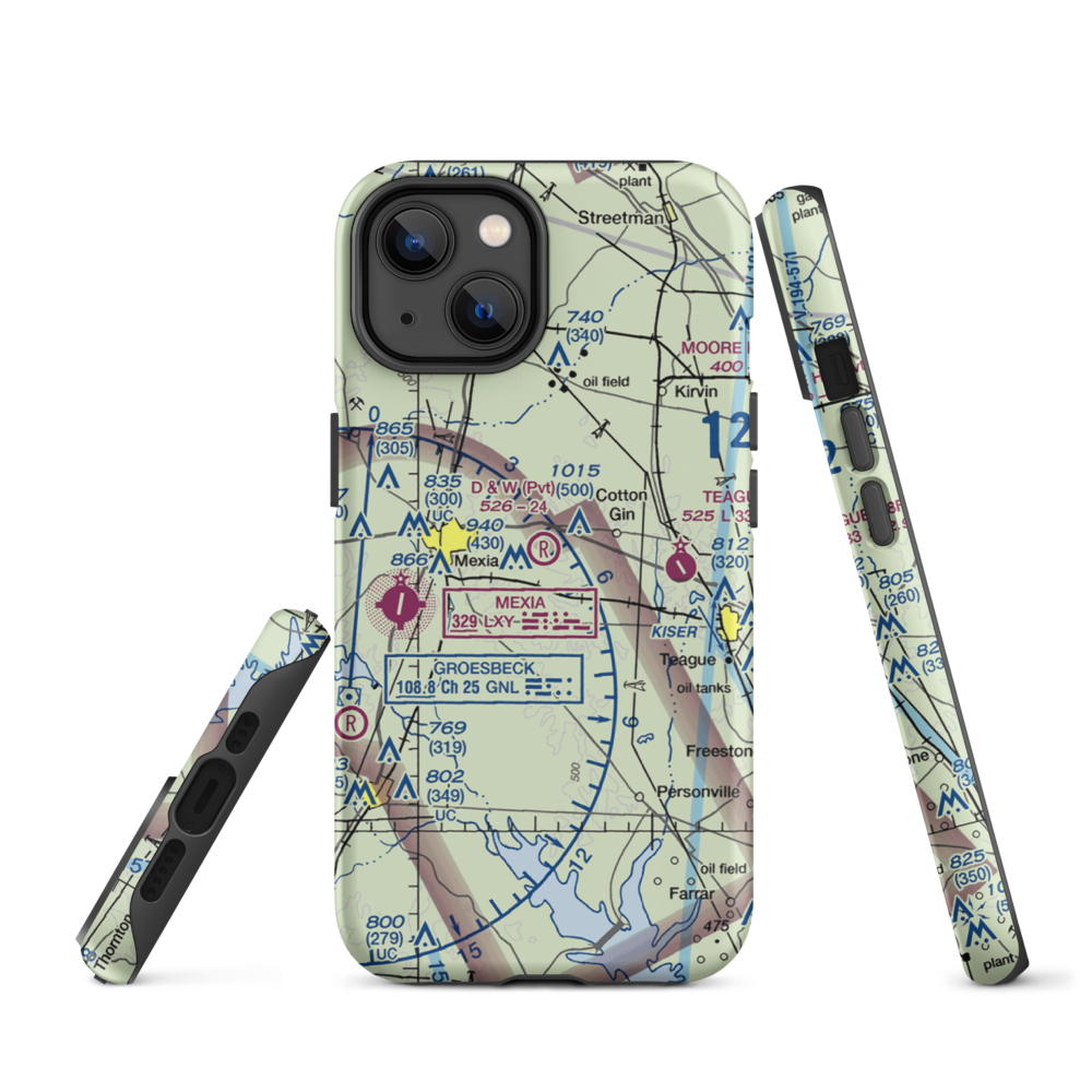 Pt Enterprise D&W Ranch Airport (11TS) VFR Sectional  Tough iPhone Case iPhone 14 model shown