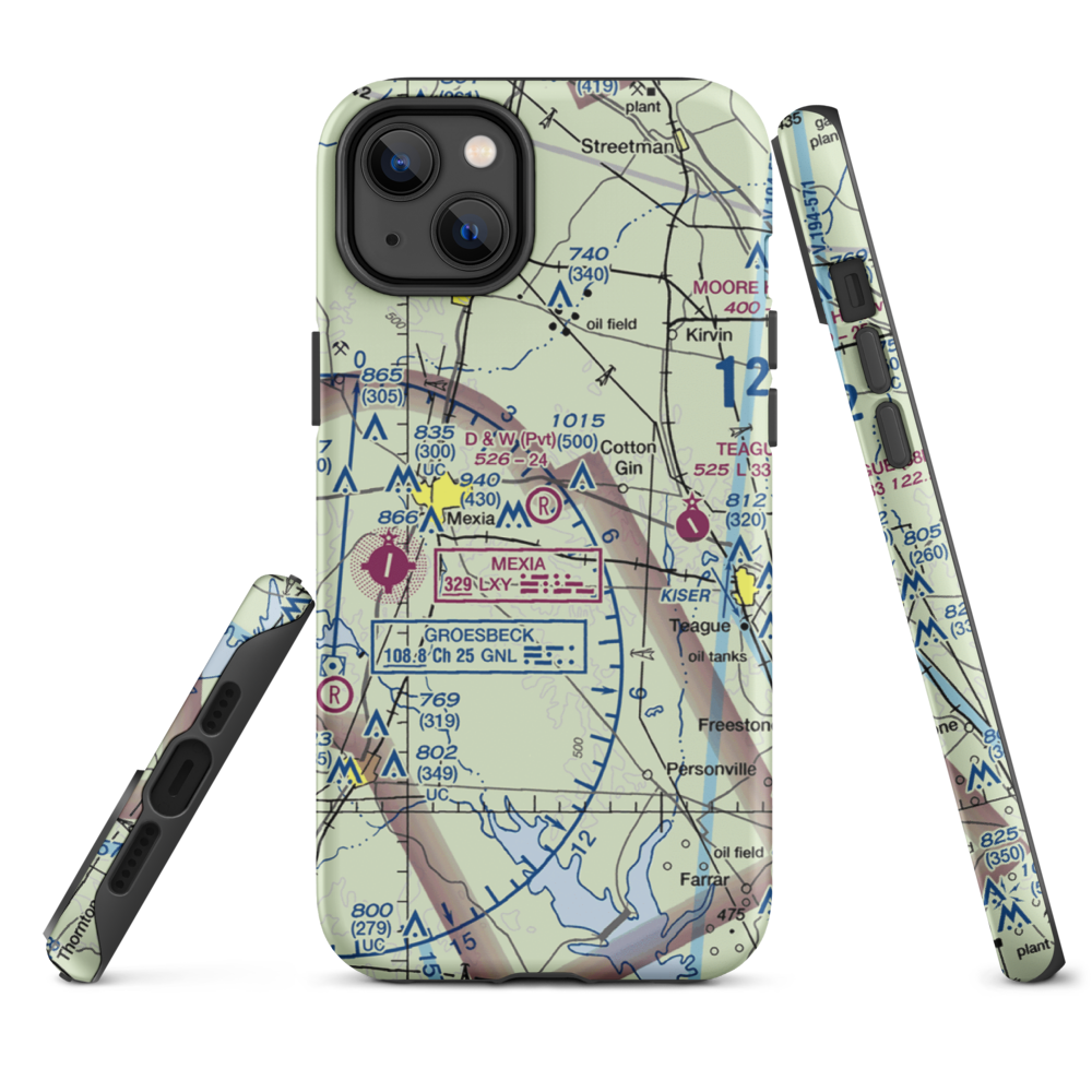 Pt Enterprise D&W Ranch Airport (11TS) VFR Sectional  Tough iPhone Case iPhone 14 Plus model shown