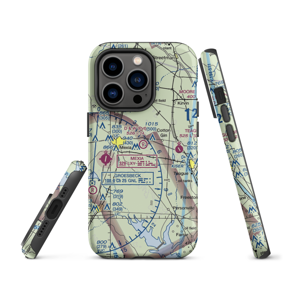 Pt Enterprise D&W Ranch Airport (11TS) VFR Sectional  Tough iPhone Case iPhone 14 Pro model shown